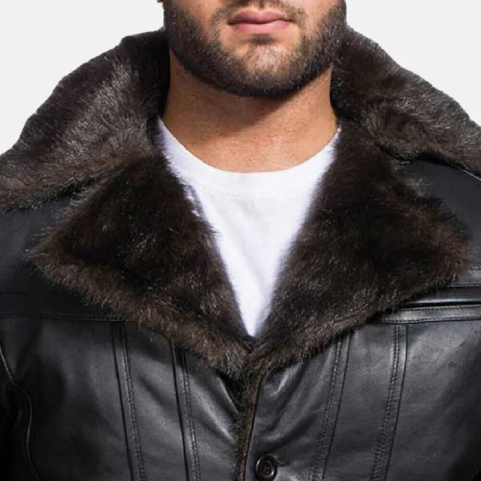 Lapel Fur Collar Leather Jacket