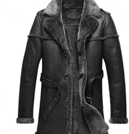 Sheepskin Shearling Fur Collar Leather Coats