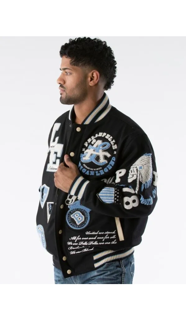 Pelle Pelle Men Black Legend Varsity Jacket | Limited Edition