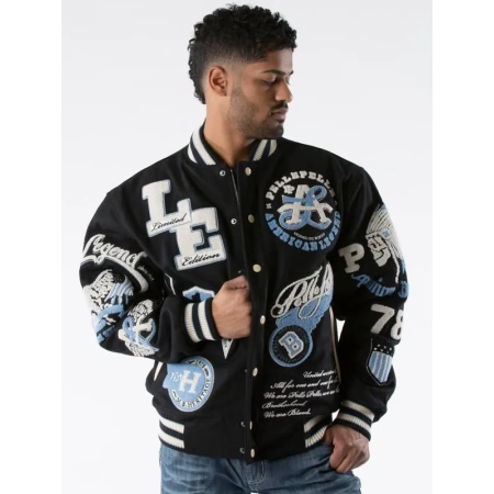 Pelle Pelle Men Black Legend Varsity Jacket | Limited Edition view 3