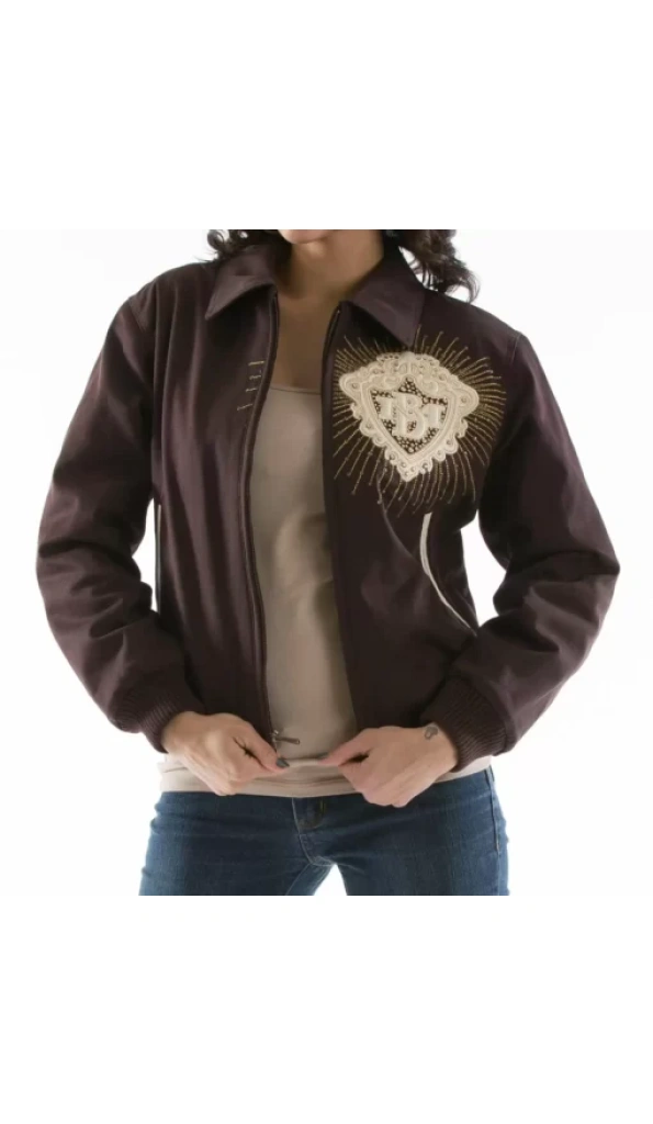 Pelle Pelle Dark Maroon Women Wool Jacket | MB Jacket