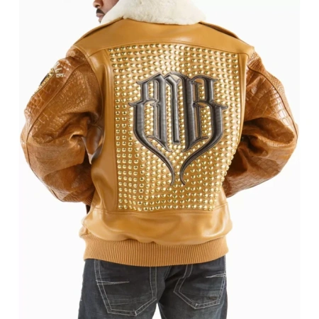 Pelle Pelle Light Brown Studded MB Jacket | Men Jacket view 2