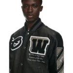 Full Leather Varsity Jacket | Off-White