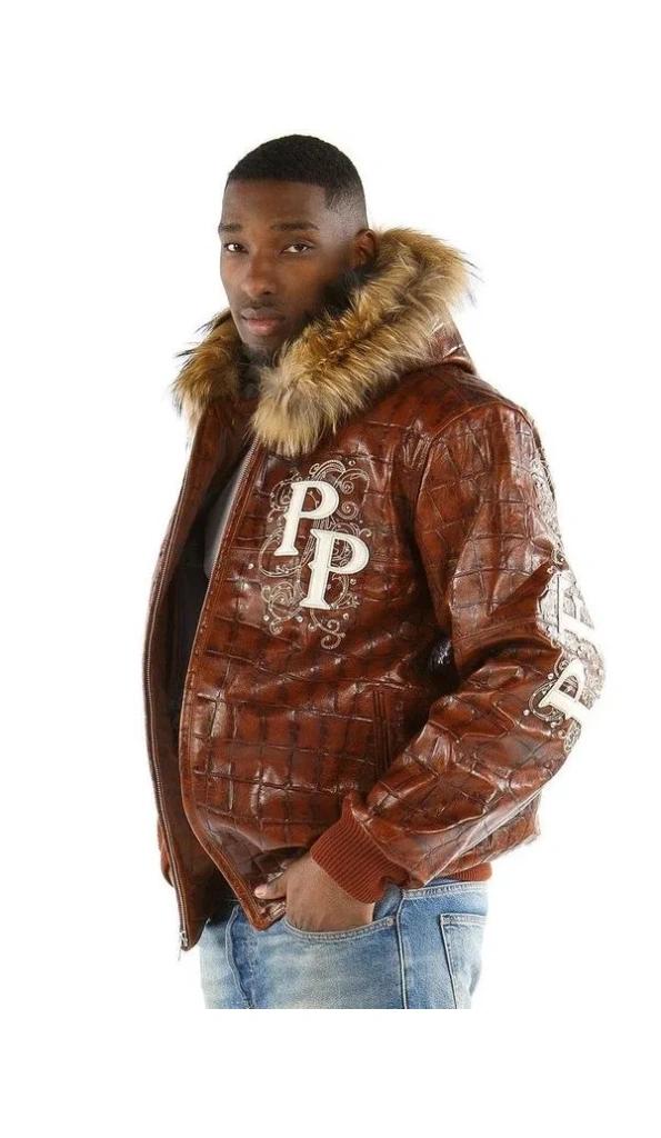 Pelle Pelle Brown Shoulder Crest MB Jacket | Fur Hood Jacket