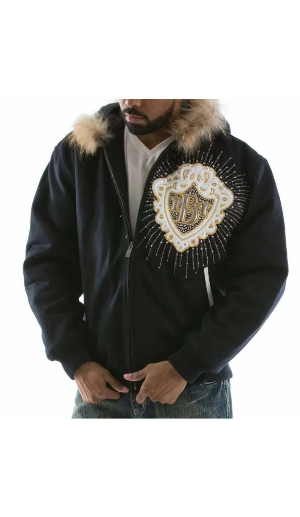 Pelle Pelle Navy Blue MB Diamond Wool Jacket