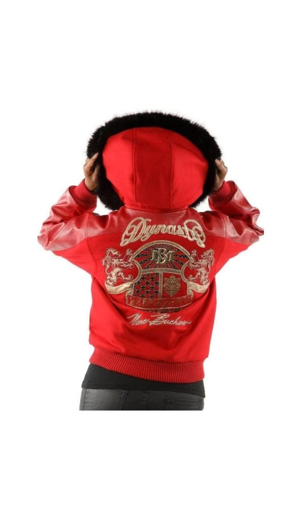 Pelle Pelle Royal Leather Red Fur Hood Jacket