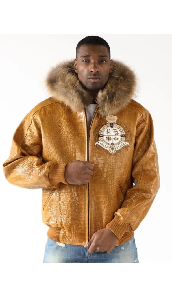 Pelle Pelle Light Brown MB Leather Jacket | Fur Hood Jacket