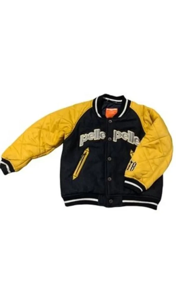 Pelle Pelle Black Yellow 1978 Varsity Jacket