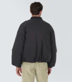 Genuine Black Polyester Bomber Jacket