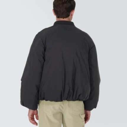 Genuine Black Polyester Bomber Jacket