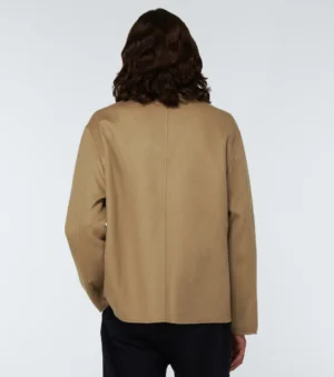 Genuine Tan Wool and Cashmere Blouson Jacket