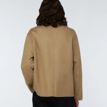 Genuine Tan Wool and Cashmere Blouson Jacket