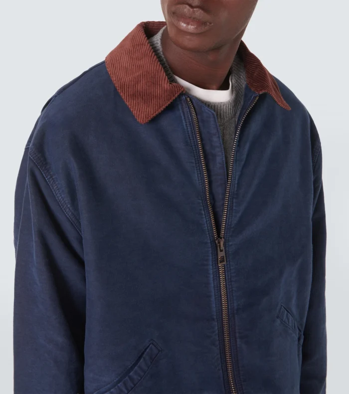 Genuine Blue Cotton Blouson Jacket