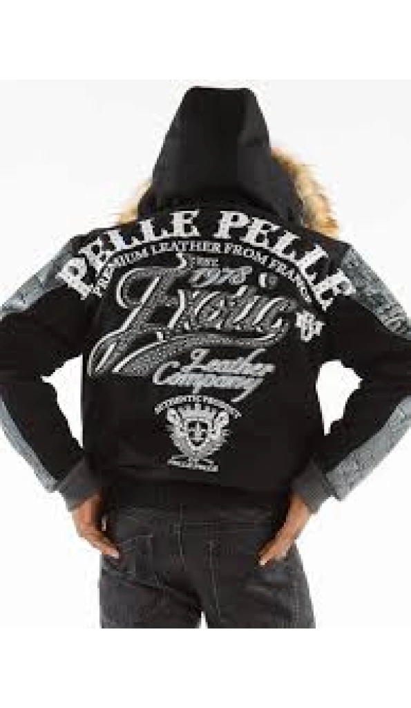 Pelle Pelle Black Exotic Fur Hood Jacket