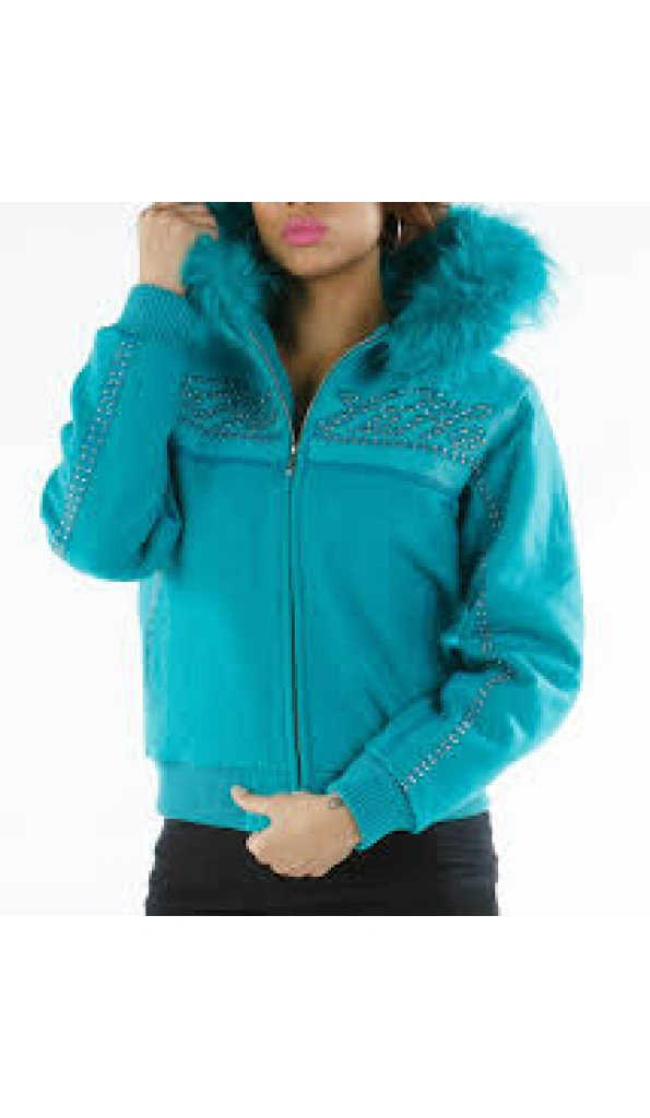 Pelle Pelle Rebel Blue Studded Jacket