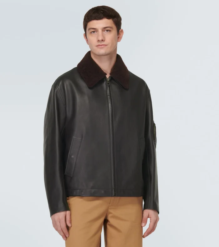 Genuine Black Leather bomber jacket