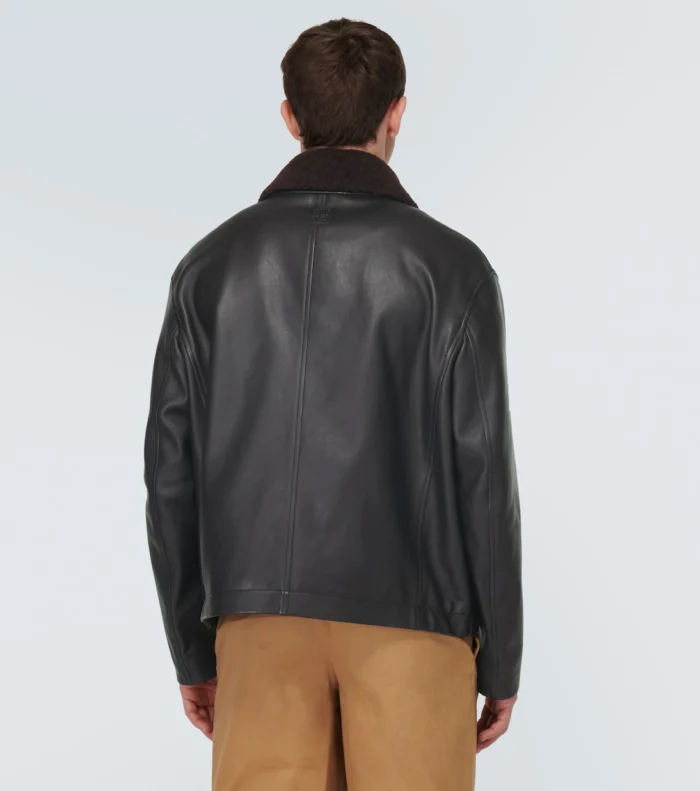 Genuine Black Leather bomber jacket