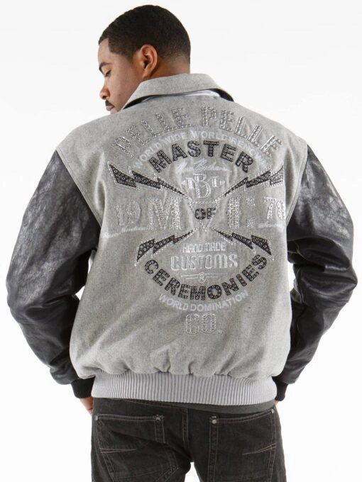 Pelle Pelle Grey MC Leather Wool Jacket view 2