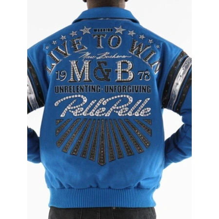 Pelle Pelle Men Live To Win Blue MB Jacket view 3