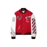 Scorpio Leather Wool Varsity Jacket | Off-White