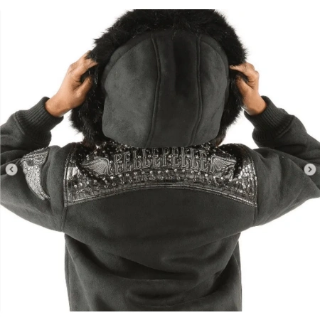 Pelle Pelle Airborne Black Wool Jacket | Hooded Jacket view 3
