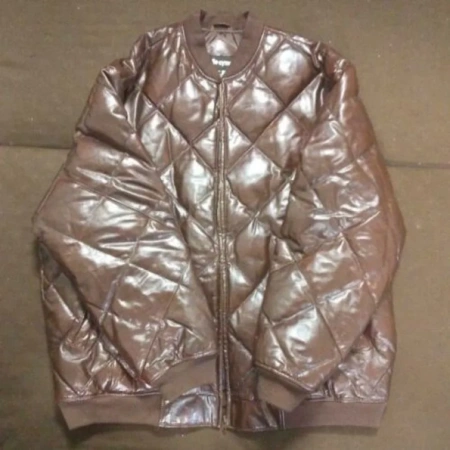 PELLE PELLE PUFFER BROWN LEATHER JACKET