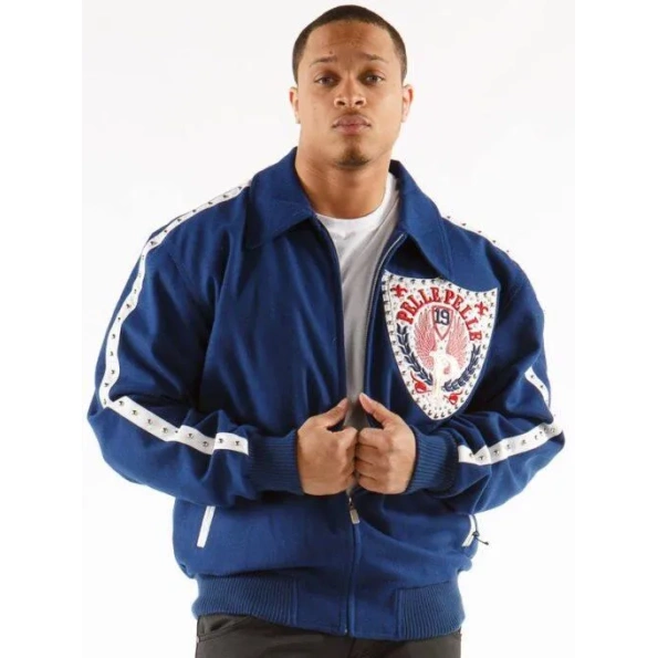 PELLE PELLE HONOR AND GLOW BLUE WOOL JACKET