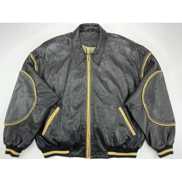 PELLE PELLE BLACK & YELLOW CHAMPION JACKET
