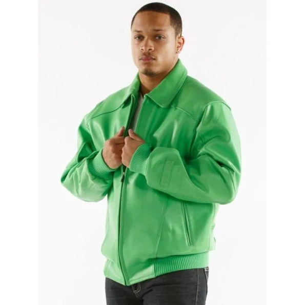 PELLE PELLE BASIC GREEN LEATHER JACKET
