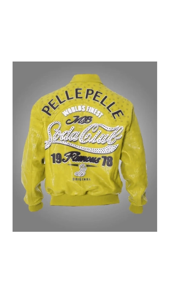 Soda Club Pelle Pelle Yellow Famous Leather Jacket