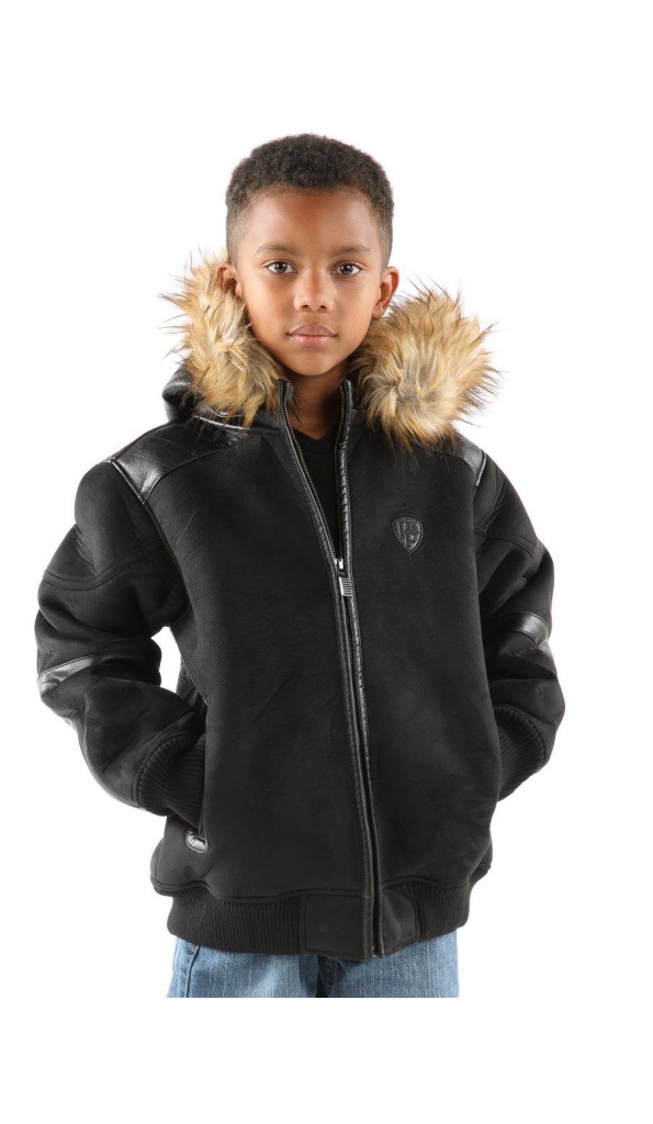 Pelle Pelle Black Fur Hood Wool Jacket