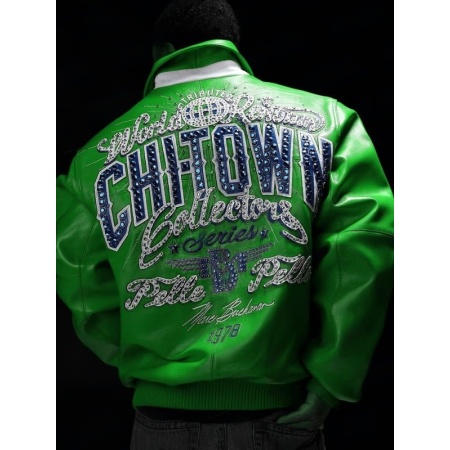 PELLE PELLE CHITOWN GREEN LEATHER JACKET