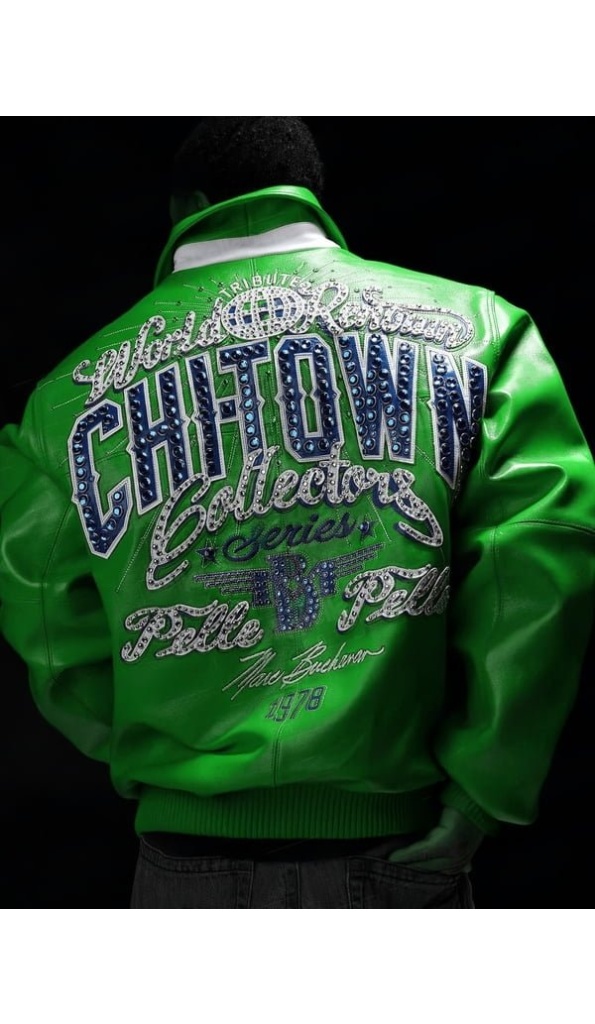 PELLE PELLE CHITOWN GREEN LEATHER JACKET