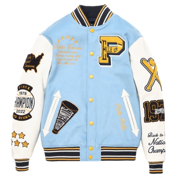 PELLE PELLE VARSITY JACKETS POPULAR SKY BLUE