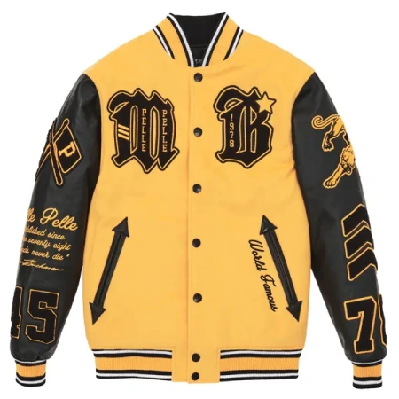 Pelle Pelle Yellow Varsity Wool Jacket