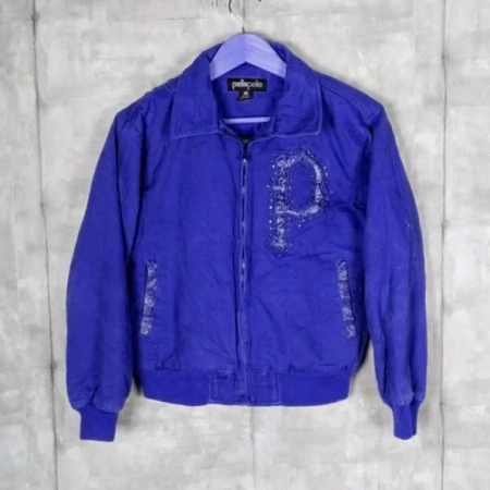 Pelle Pelle Dark Blue Wool Zipper Jacket