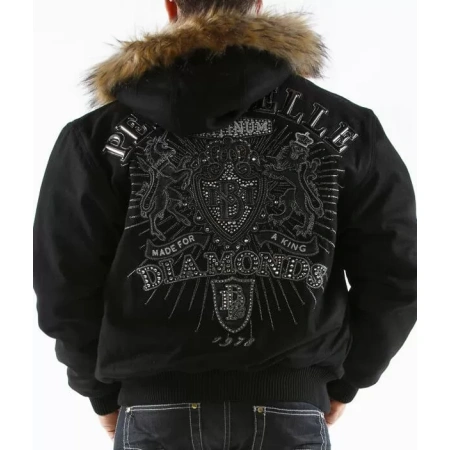 Pelle Pelle Black Platinum MB Wool Jacket | Fur Hood view 2