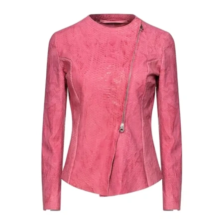PELLE PELLE STUDDED PINK LEATHER JACKET