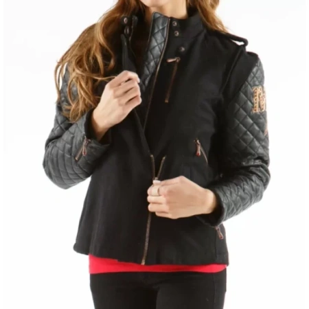Pelle Pelle MC Black Studded Varsity Jacket