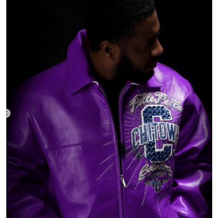 PELLE PELLE CHITOWN PURPLE LEATHER JACKET view 2