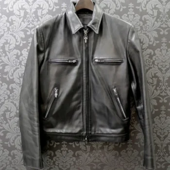 Chrome Hearts Flare Dagger Single Zip Leather Blouson