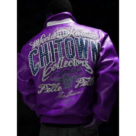 PELLE PELLE CHITOWN PURPLE LEATHER JACKET