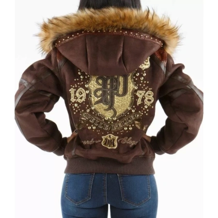 Pelle Pelle Brown Women MB Wool Jacket | Fur Hood Jacket view 2
