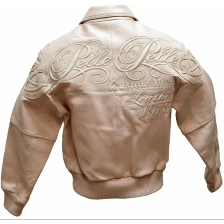 Pelle Pelle Light Pink Embossed Leather Jacket view 2