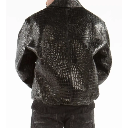 Bold Black Pelle Pelle Script Leather Jacket view 2