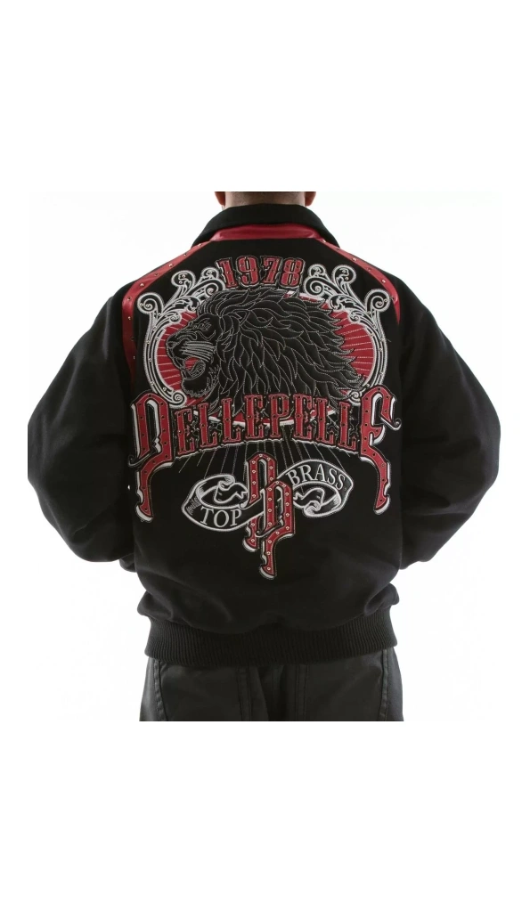 Pelle Pelle Top Brass Lion Black Wool Jacket