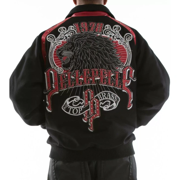 Bold Black Pelle Pelle Brass Wool Jacket