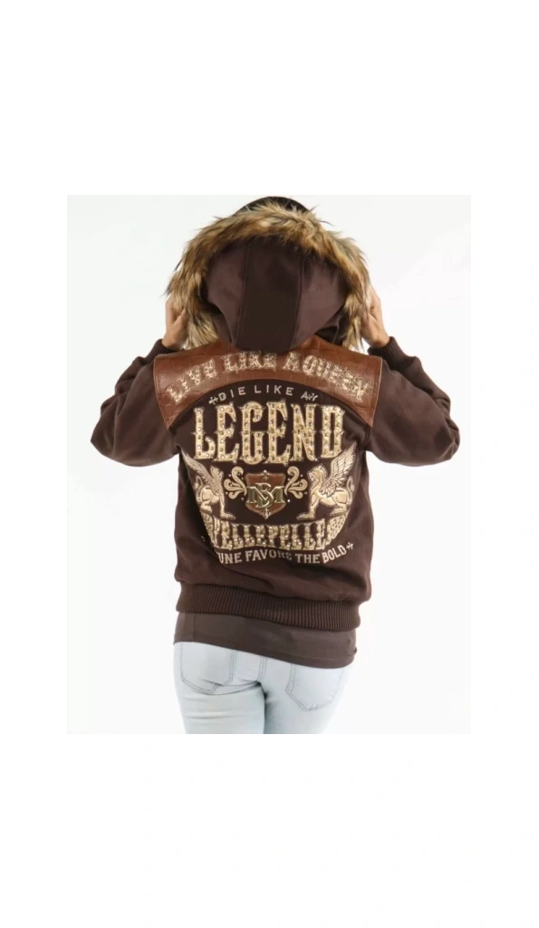 Pelle Pelle Dark Brown Legend Wool Jacket | Fur Hood Jacket
