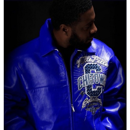 Pelle Pelle Chi-Town Blue Leather Jacket view 2