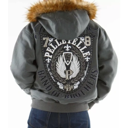 Pelle Pelle Band Of Brothers Fur Hood Jacket | Wool Jacket view 2